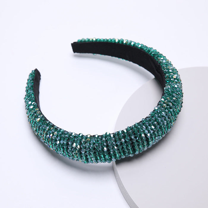 Wholesale Color Rhinestone Baroque Headband JDC-HD-AH002 Headband 爱鸿 Pore green Wholesale Jewelry JoyasDeChina Joyas De China