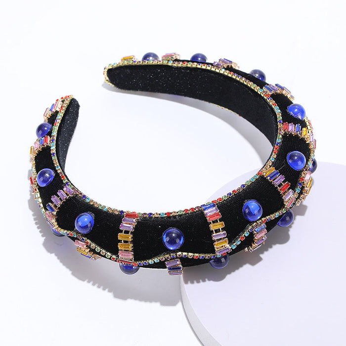 Wholesale Color Rhinestone Baroque Headband JDC-HD-AH004 Headband 爱鸿 Blue lake Wholesale Jewelry JoyasDeChina Joyas De China