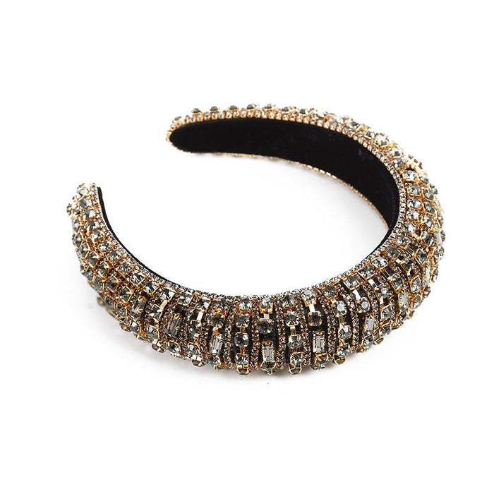 Wholesale Color Rhinestone Baroque Headband JDC-HD-AH005 Headband 爱鸿 Grey· Wholesale Jewelry JoyasDeChina Joyas De China