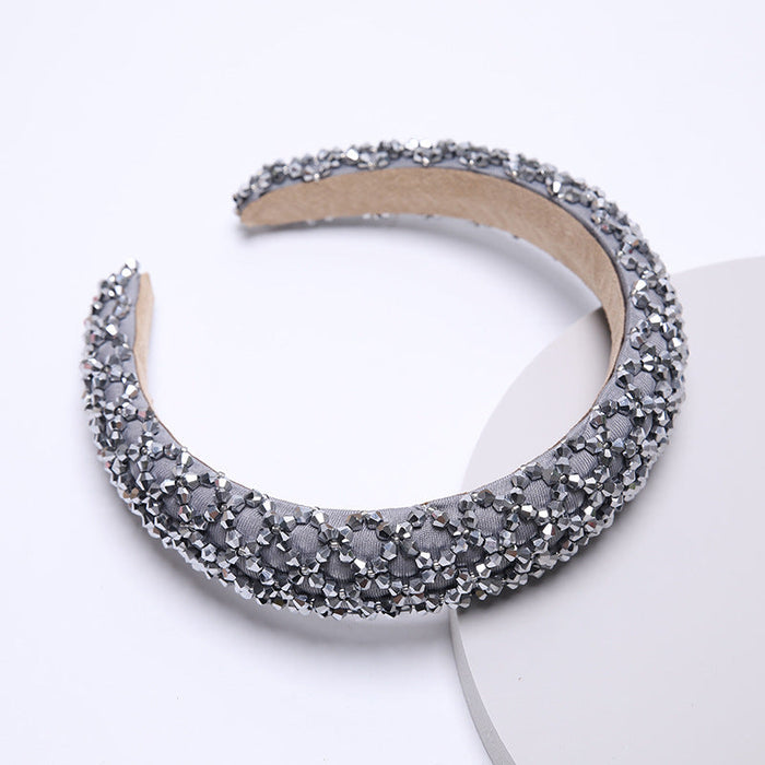 Wholesale Color Rhinestone Baroque Headband JDC-HD-AH007 Headband 爱鸿 Mineral silver Wholesale Jewelry JoyasDeChina Joyas De China