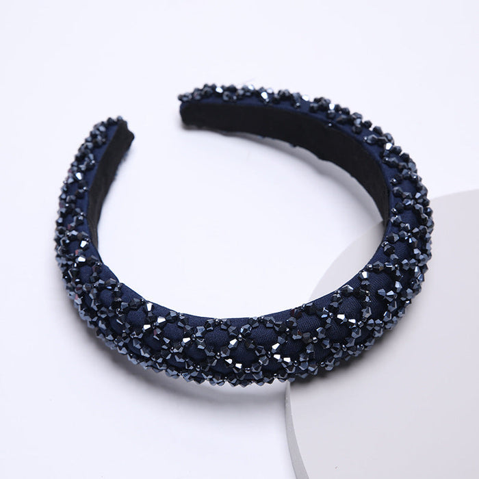 Wholesale Color Rhinestone Baroque Headband JDC-HD-AH007 Headband 爱鸿 Navy Wholesale Jewelry JoyasDeChina Joyas De China