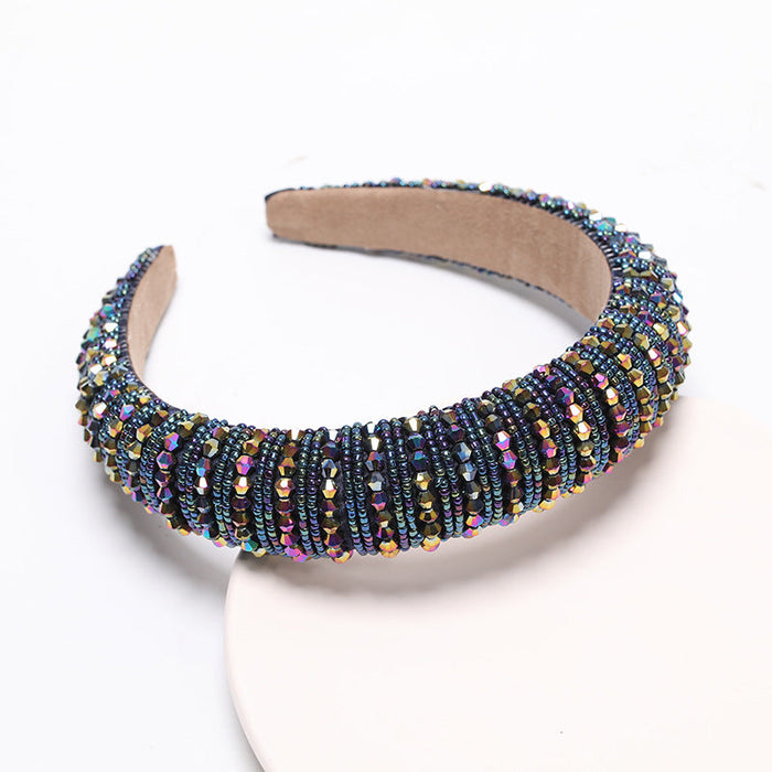 Wholesale Color Rhinestone Baroque Headband JDC-HD-AH008 Headband 爱鸿 multicolored blue Wholesale Jewelry JoyasDeChina Joyas De China
