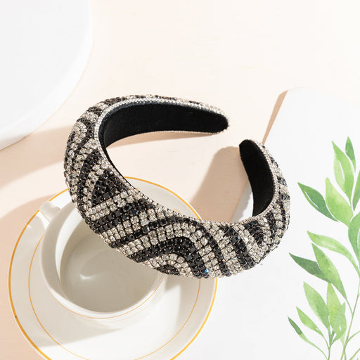 Wholesale Color Rhinestone Baroque Headband JDC-HD-AH010 Headband 爱鸿 black and white Wholesale Jewelry JoyasDeChina Joyas De China
