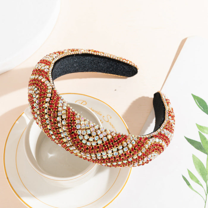 Wholesale Color Rhinestone Baroque Headband JDC-HD-AH010 Headband 爱鸿 red and white Wholesale Jewelry JoyasDeChina Joyas De China