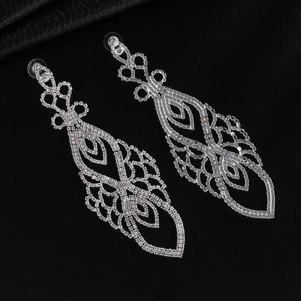 Wholesale Color Rhinestone Crystal Long Large Earrings JDC-ES-ZHONGW018 Earrings 众薇 Wholesale Jewelry JoyasDeChina Joyas De China