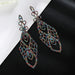 Wholesale Color Rhinestone Crystal Long Large Earrings JDC-ES-ZHONGW018 Earrings 众薇 Gold + White Diamond Wholesale Jewelry JoyasDeChina Joyas De China