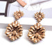 Wholesale Color Rhinestone Flower Shape Electroplating Alloy Earrings JDC-ES-SK030 Earrings 深刻 Wholesale Jewelry JoyasDeChina Joyas De China