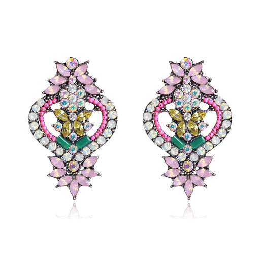 Wholesale Color Rhinestone Gemstone Earrings JDC-ES-ZhanS004 Earrings 瞻盛 Wholesale Jewelry JoyasDeChina Joyas De China