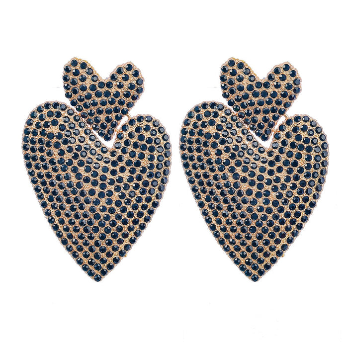 Wholesale Color Rhinestone Love Multilayer Alloy Boho Earrings JDC-ES-JL939 Earrings 氿乐 black Wholesale Jewelry JoyasDeChina Joyas De China