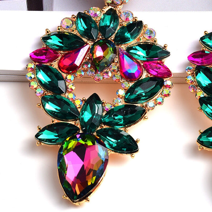 Wholesale Color Rhinestone Plating Alloy Earrings JDC-ES-SK034 Earrings 深刻 Wholesale Jewelry JoyasDeChina Joyas De China