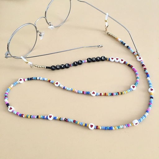 Bulk Jewelry Wholesale color rice beads English letter mask lanyard JDC-MC-HW016 Wholesale factory from China YIWU China