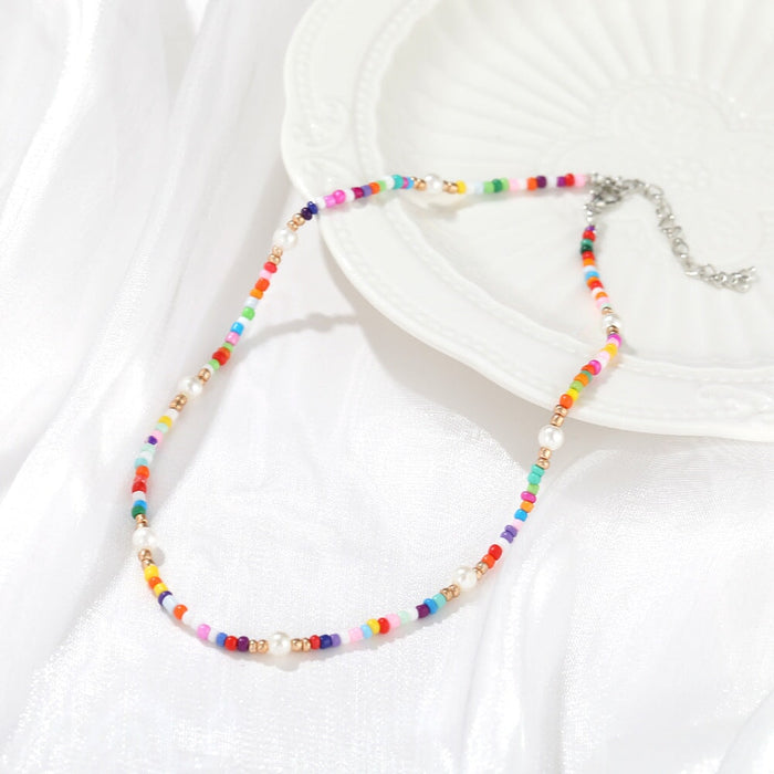 Wholesale color rice pearl Bohemian National Style Necklace JDC-NE-F046 necklaces 韩之尚 Wholesale Jewelry JoyasDeChina Joyas De China