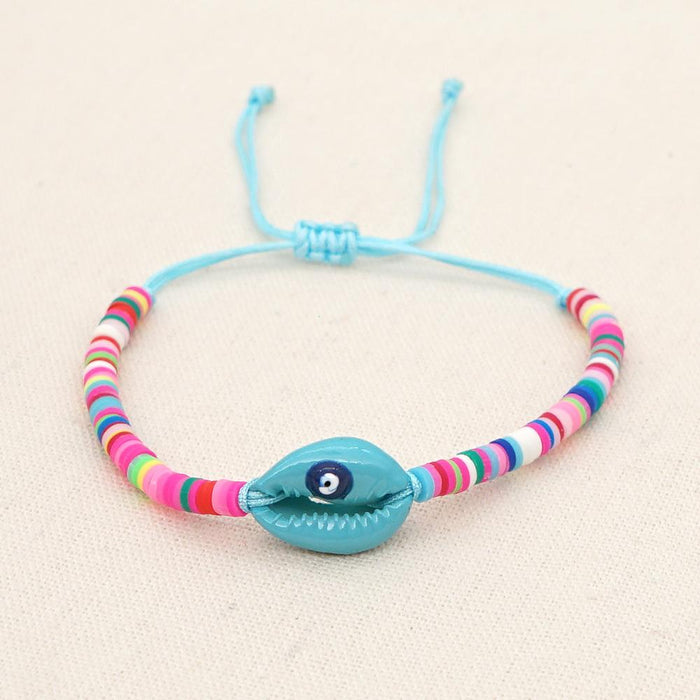 Bulk Jewelry Wholesale color soft ceramic pieces a hundred natural shell drip oil eye bracelets JDC-gbh390 Wholesale factory from China YIWU China
