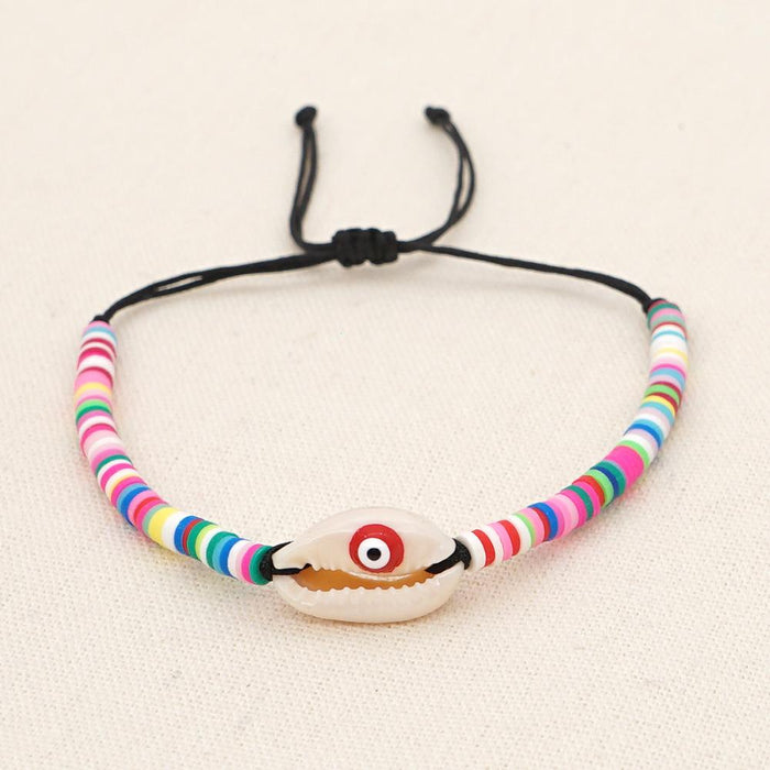 Bulk Jewelry Wholesale color soft ceramic pieces a hundred natural shell drip oil eye bracelets JDC-gbh390 Wholesale factory from China YIWU China