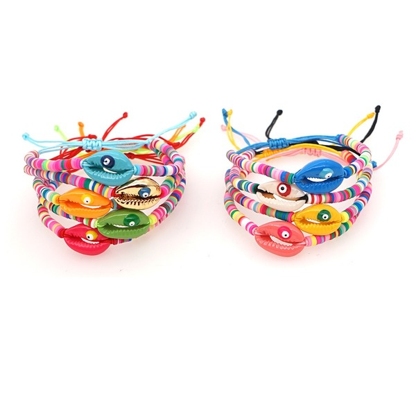 Bulk Jewelry Wholesale color soft ceramic pieces a hundred natural shell drip oil eye bracelets JDC-gbh390 Wholesale factory from China YIWU China