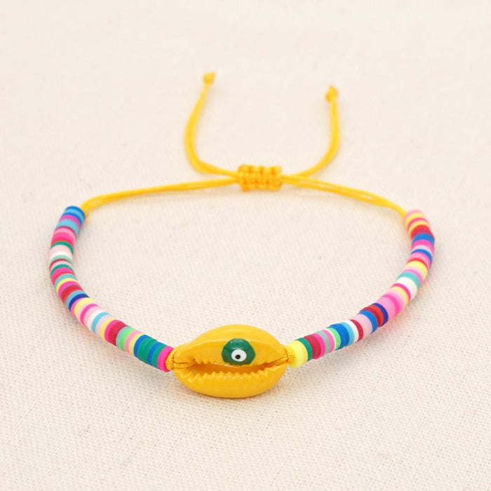 Bulk Jewelry Wholesale color soft ceramic pieces a hundred natural shell drip oil eye bracelets JDC-gbh390 Wholesale factory from China YIWU China