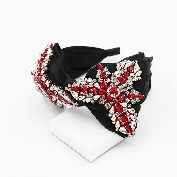 Bulk Jewelry Wholesale color soft pottery full diamond large flower bow hair hoop JDC-HD-JB023 Wholesale factory from China YIWU China