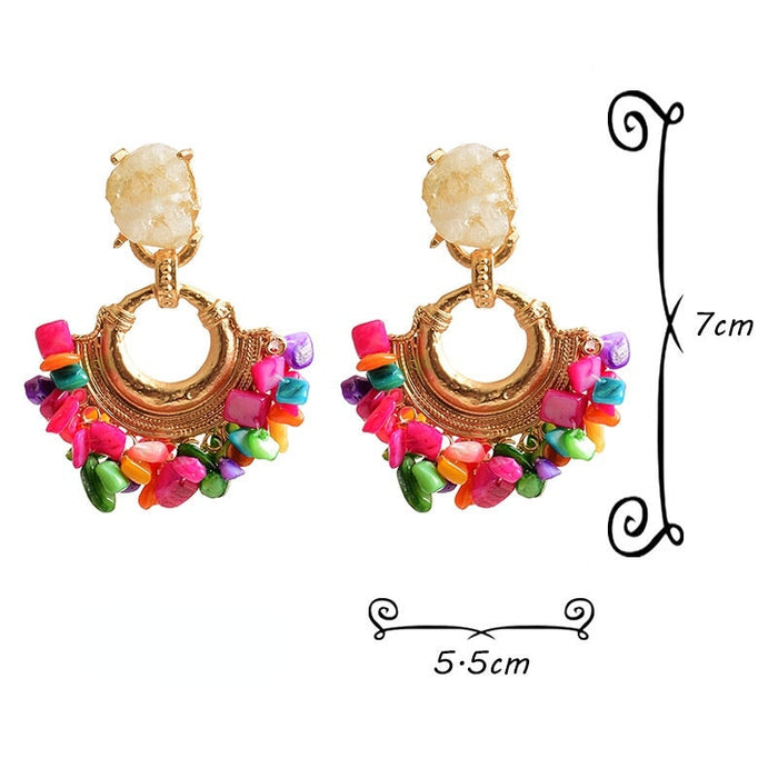 Wholesale Color Stone Plating Alloy Earrings JDC-ES-SK029 Earrings 深刻 Wholesale Jewelry JoyasDeChina Joyas De China
