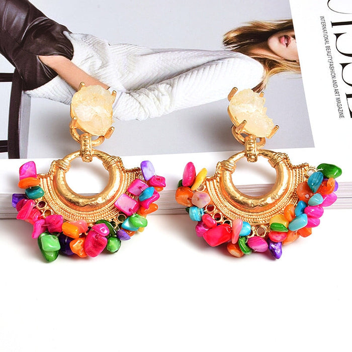 Wholesale Color Stone Plating Alloy Earrings JDC-ES-SK029 Earrings 深刻 blue Wholesale Jewelry JoyasDeChina Joyas De China