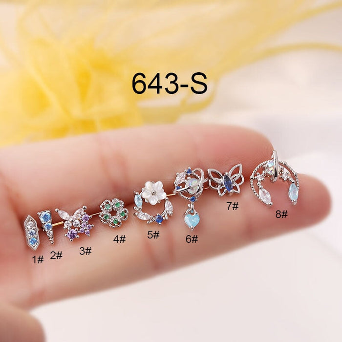 Wholesale color thin rod titanium steel screw cartilage stud earrings puncture MOQ≥2 JDC-ES-Henst005 Piercings 亨森 Wholesale Jewelry JoyasDeChina Joyas De China