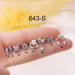 Wholesale color thin rod titanium steel screw cartilage stud earrings puncture MOQ≥2 JDC-ES-Henst005 Piercings 亨森 Silver 1# Wholesale Jewelry JoyasDeChina Joyas De China