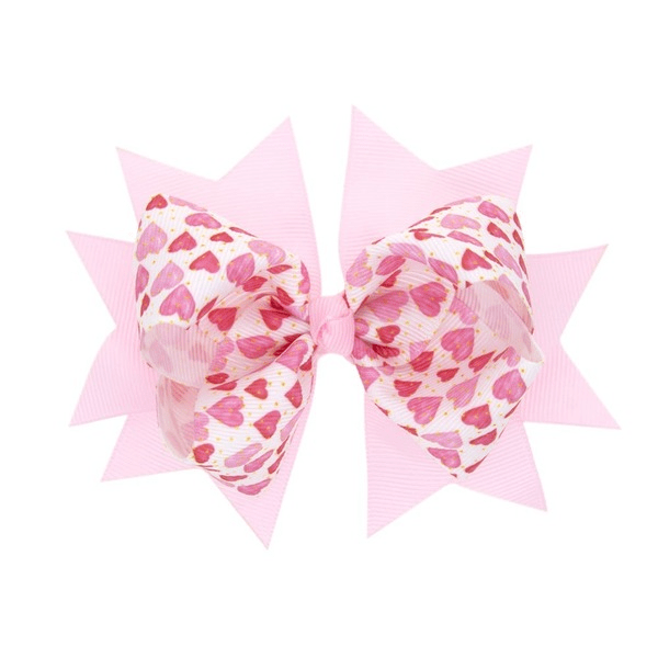 Wholesale Color Threaded Heart Hair Clip With Children's Bow JDC-HC-GSQN032 Hair Clips 丘诺 Wholesale Jewelry JoyasDeChina Joyas De China