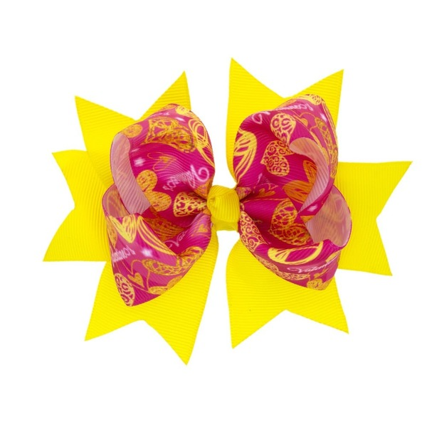 Wholesale Color Threaded Heart Hair Clip With Children's Bow JDC-HC-GSQN032 Hair Clips 丘诺 Wholesale Jewelry JoyasDeChina Joyas De China