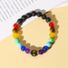 Bulk Jewelry Wholesale color volcanic stone colorful chakras frosted stone bracelet JDC-BT-D498 Wholesale factory from China YIWU China