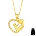 Wholesale color zircon peach heart mother's day necklace JDC-NE-AOS005 Necklaces 翱昇 Wholesale Jewelry JoyasDeChina Joyas De China