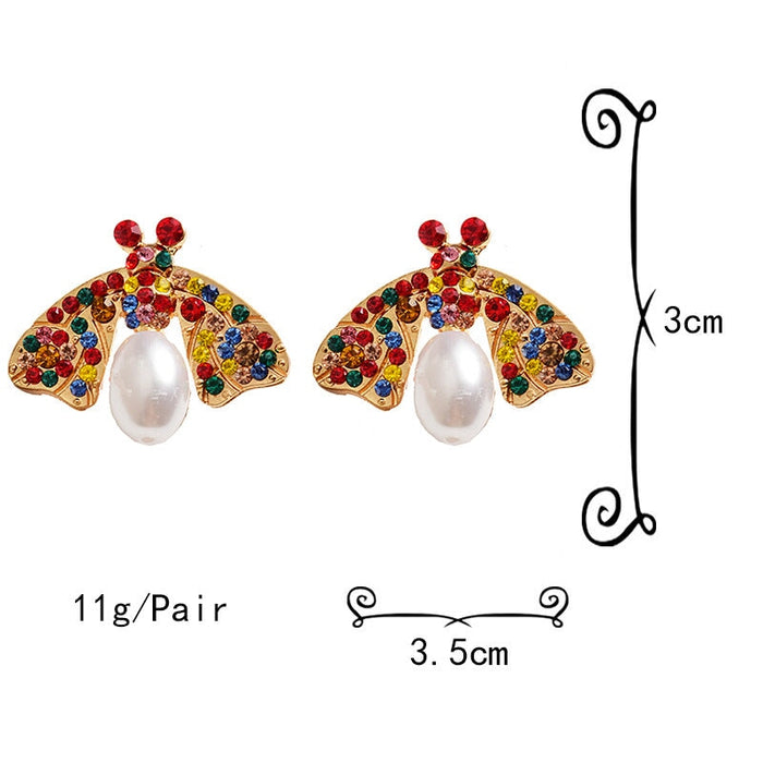 Wholesale color zircon Pearl Earrings JDC-ES-SK062 Earrings 深刻 Wholesale Jewelry JoyasDeChina Joyas De China