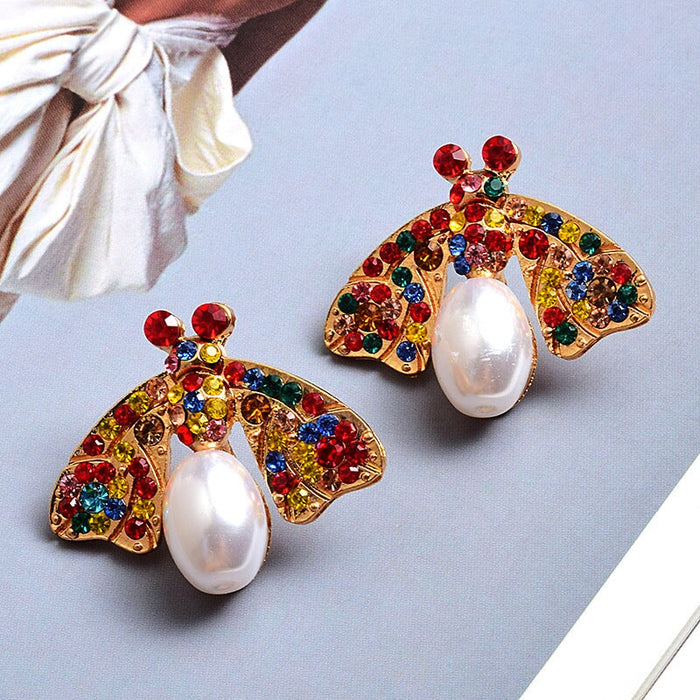 Wholesale color zircon Pearl Earrings JDC-ES-SK062 Earrings 深刻 Wholesale Jewelry JoyasDeChina Joyas De China