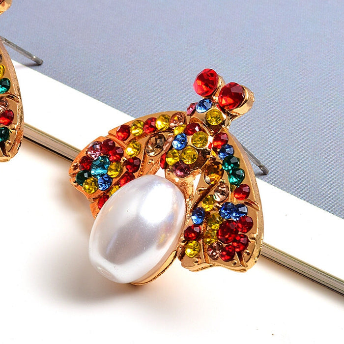 Wholesale color zircon Pearl Earrings JDC-ES-SK062 Earrings 深刻 Wholesale Jewelry JoyasDeChina Joyas De China
