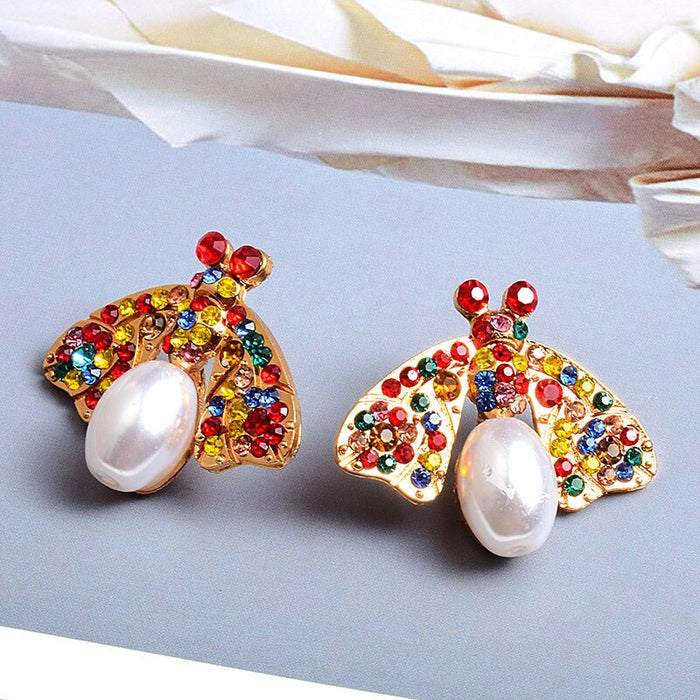 Wholesale color zircon Pearl Earrings JDC-ES-SK062 Earrings 深刻 Wholesale Jewelry JoyasDeChina Joyas De China