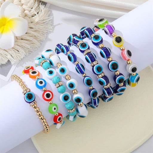 Wholesale Colored Acrylic Bead Resin Devil's Eye Bracelet MOQ≥6 JDC-BT-Juej001 Bracelet 觉际 Wholesale Jewelry JoyasDeChina Joyas De China