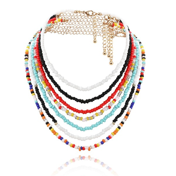 Bulk Jewelry Wholesale colored bead hit beaded bead necklace set JDC-NE-KunJ055 Wholesale factory from China YIWU China