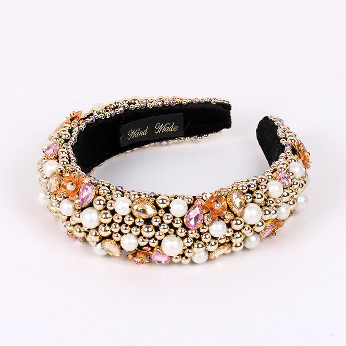 Wholesale Colored Boho Style Crystal Headband JDC-HD-Yangq003 Headband 艳茜 golden Wholesale Jewelry JoyasDeChina Joyas De China