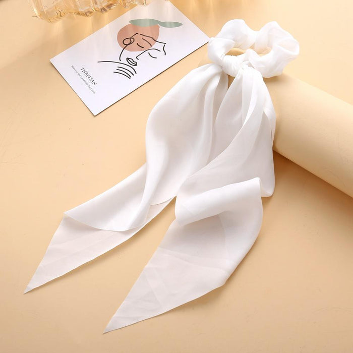 Bulk Jewelry Wholesale colored cloth knotted ribbon satin large intestine circle ponytail tied hair JDC-HS-F301 Wholesale factory from China YIWU China