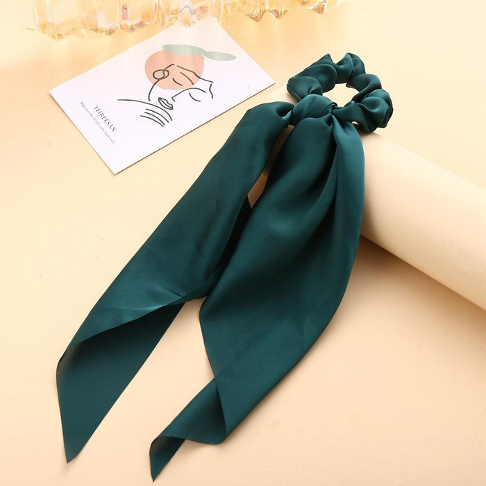 Bulk Jewelry Wholesale colored cloth knotted ribbon satin large intestine circle ponytail tied hair JDC-HS-F301 Wholesale factory from China YIWU China