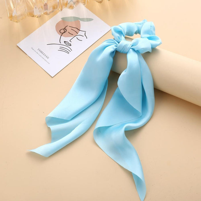 Bulk Jewelry Wholesale colored cloth knotted ribbon satin large intestine circle ponytail tied hair JDC-HS-F301 Wholesale factory from China YIWU China