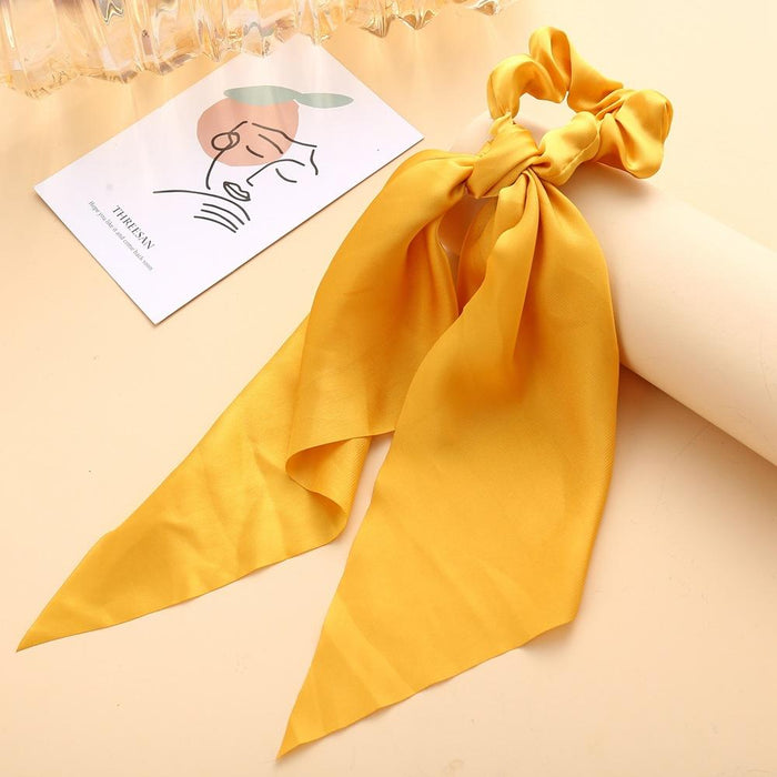 Bulk Jewelry Wholesale colored cloth knotted ribbon satin large intestine circle ponytail tied hair JDC-HS-F301 Wholesale factory from China YIWU China