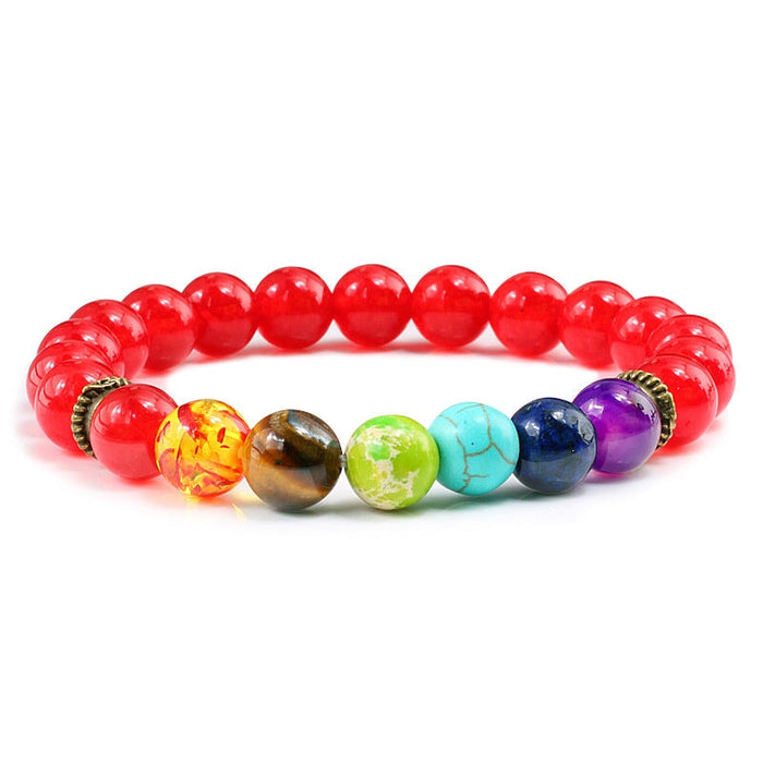 Wholesale Colored Crystal Natural Stone Beaded Bracelet JDC-BT-JiuJ016 Bracelet 九江 red yu Wholesale Jewelry JoyasDeChina Joyas De China