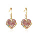 Wholesale colored diamond heart alloy silver needle earrings JDC-ES-D201 Earrings 晴雯 Wholesale Jewelry JoyasDeChina Joyas De China