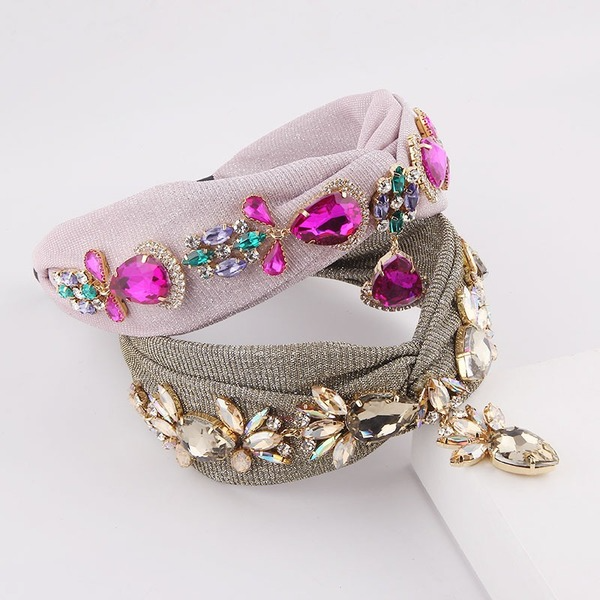 Bulk Jewelry Wholesale colored metal smooth silk bright cloth with diamond gem hairband JDC-HD-JB015 Wholesale factory from China YIWU China