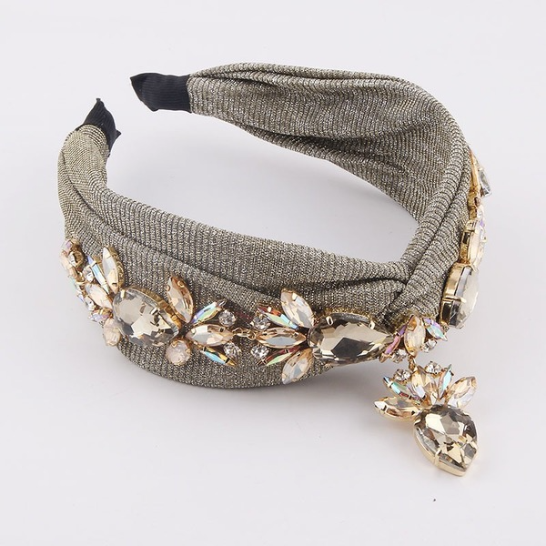 Bulk Jewelry Wholesale colored metal smooth silk bright cloth with diamond gem hairband JDC-HD-JB015 Wholesale factory from China YIWU China