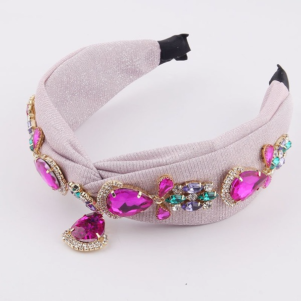 Bulk Jewelry Wholesale colored metal smooth silk bright cloth with diamond gem hairband JDC-HD-JB015 Wholesale factory from China YIWU China