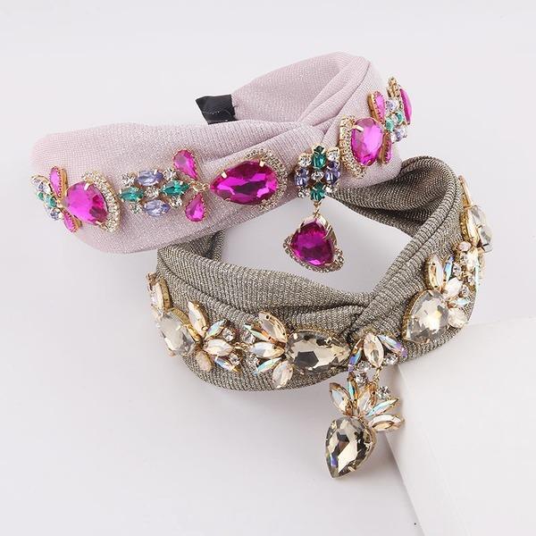 Bulk Jewelry Wholesale colored metal smooth silk bright cloth with diamond gem hairband JDC-HD-JB015 Wholesale factory from China YIWU China
