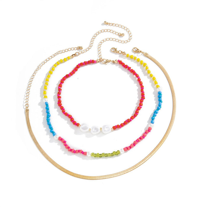 Bulk Jewelry Wholesale colored metal special-shaped imitation pearl handmade necklace JDC-NE-KunJ053 Wholesale factory from China YIWU China