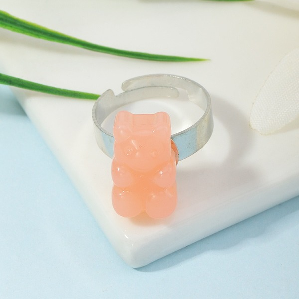 Bulk Jewelry Wholesale colored resin bear ring JDC-RS-e074 Wholesale factory from China YIWU China