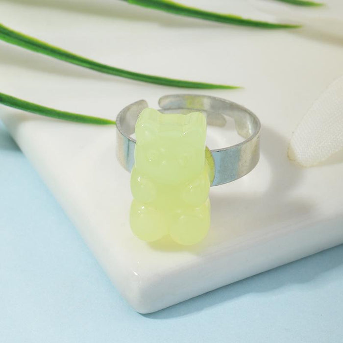 Bulk Jewelry Wholesale colored resin bear ring JDC-RS-e074 Wholesale factory from China YIWU China