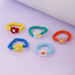 Bulk Jewelry Wholesale colored resin flowers woven rice bead ring 5 piece set JDC-RS-C207 Wholesale factory from China YIWU China